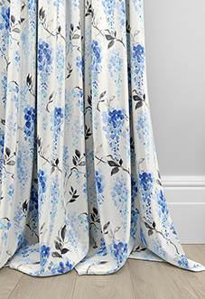 Wisteria Silk, Ink Blue - Made to Measure Curtains